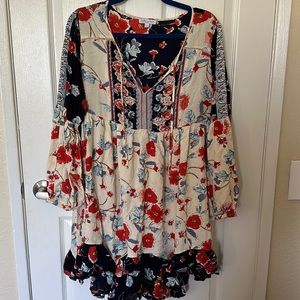 Long Sleeve Lightweight Floral Dress